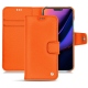 Apple iPhone 11 leather case - Orange fluo