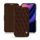 Housse cuir Apple iPhone 11 - Châtaigne - Couture ( Pantone 476C ) 