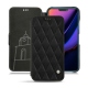 Custodia in pelle Apple iPhone 11 - Negre poudro - Couture