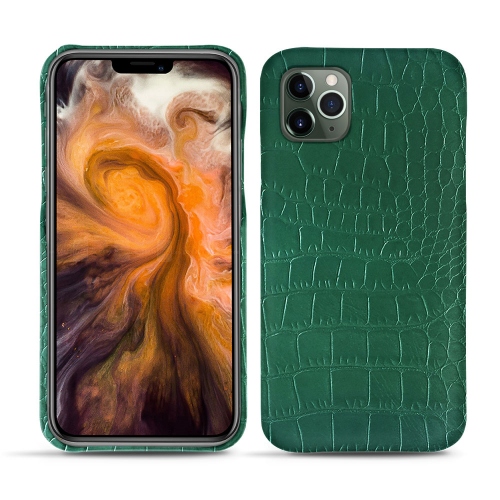 レザーケース Apple iPhone 11 Pro MaxCrocodile pino ( Pantone #173F35 ) 