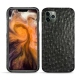 Coque cuir Apple iPhone 11 Pro Max - Autruche nero