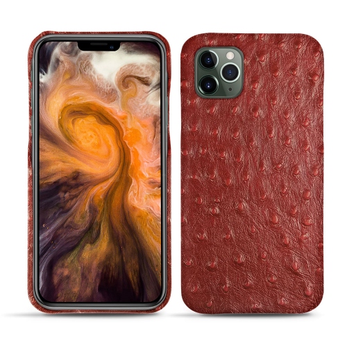 Lederschutzhülle Apple iPhone 11 Pro MaxAutruche ciliegia ( Pantone #a4343a ) 