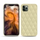 Coque cuir Apple iPhone 11 Pro Max - Beige - Couture ( Nappa - Pantone 7502C ) 