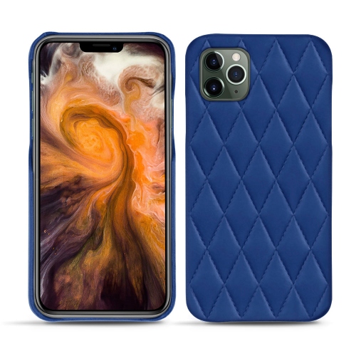 Lederschutzhülle Apple iPhone 11 Pro MaxBleu océan - Couture ( Nappa - Pantone #15458a) 