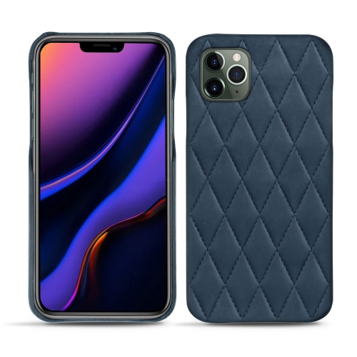 La housse cuir chic fabriquée main pour votre Apple iPhone 11 Pro Jean vintage - Couture ( Pantone #2f414f  ) 