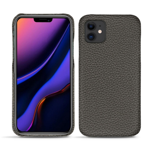 Apple iPhone 11 leather caseAnthracite ( Pantone #41403c ) 