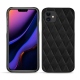 Apple iPhone 11 leather cover - Negre poudro - Couture