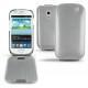 Custodia in pelle Samsung GT-i8190 Galaxy S III mini  - Platinium ( Bologna Hi Gloss Metallic - Pantone 877C ) 
