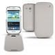 Custodia in pelle Samsung GT-i8190 Galaxy S III mini  - Gris ( Nappa - Pantone W428C ) 