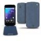 レザーケース LG Google Nexus 4  - Jean vintage ( Roughtcut - Pantone 285U  ) 