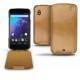 レザーケース LG Google Nexus 4  - Or Maïa ( Bologna Hi Gloss Metallic - Pantone 871C ) 