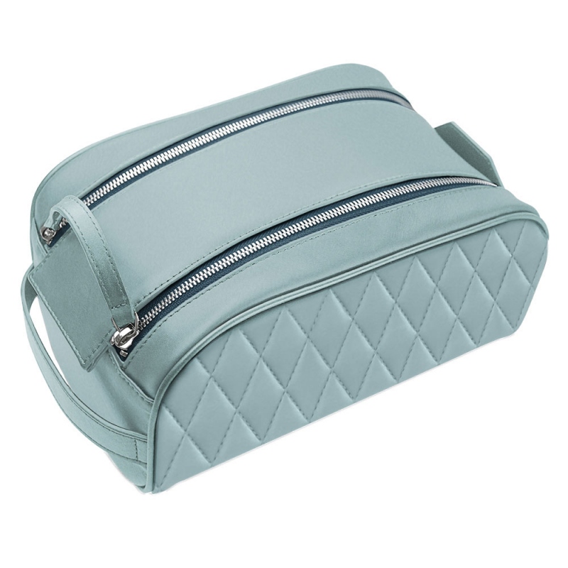 세면도구용 백 - Bleu ciel - Couture ( Nappa - Pantone 277C ) 