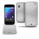 レザーケース LG Google Nexus 4  - Platinium ( Bologna Hi Gloss Metallic - Pantone 877C ) 