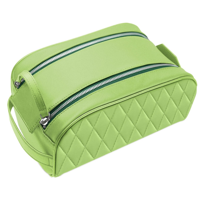Toiletry bag - Vert olive - Couture ( Nappa - Pantone 578U ) 