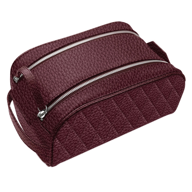 Trousse de toilette - Lie de vin - Couture ( Pantone 5115C ) 
