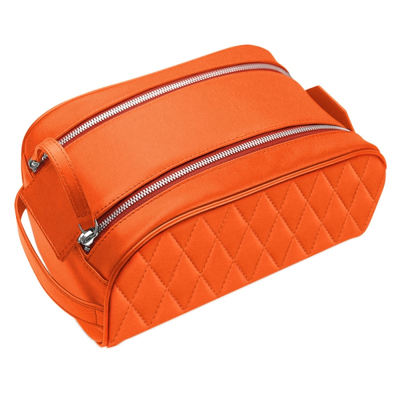 Trousse de toilette - Orange fluo - Couture