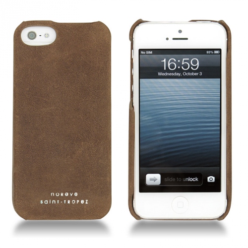 Custodia in pelle Apple iPhone 5Sable vintage ( Pantone #9b7340 ) 