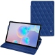 Housse cuir Samsung Galaxy Tab S6 - Bleu océan - Couture ( Nappa - Pantone 293C ) 