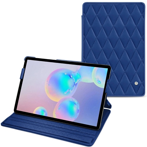 Funda de piel Samsung Galaxy Tab S6Bleu océan - Couture ( Nappa - Pantone #15458a) 