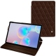 Housse cuir Samsung Galaxy Tab S6 - Châtaigne - Couture ( Pantone 476C ) 