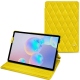 Samsung Galaxy Tab S6 leather case - Jaune fluo - Couture