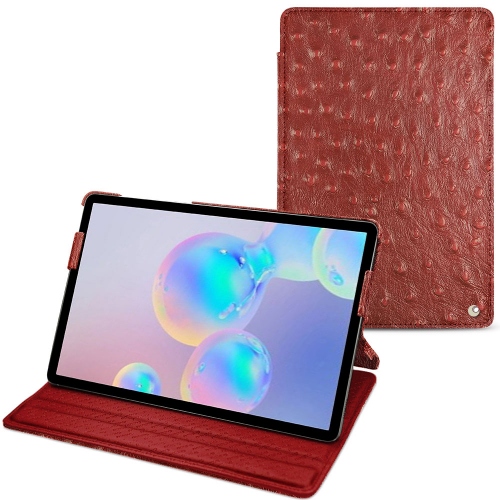 가죽 커버 Samsung Galaxy Tab S6Autruche ciliegia ( Pantone #a4343a ) 