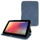 レザーケース Samsung Google Nexus 10  - Jean vintage ( Roughtcut - Pantone 285U  ) 