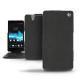 Lederschutzhülle Sony Xperia Z  - Dark vintage ( Roughtcut - Black#5256 ) 