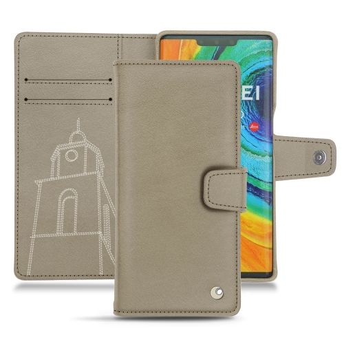 가죽 커버 Huawei Mate 30 ProDarboun sabla ( Pantone #BCB1A1 )