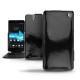 Lederschutzhülle Sony Xperia Z  - Onyx ( Bologna Hi Gloss - Black ) 