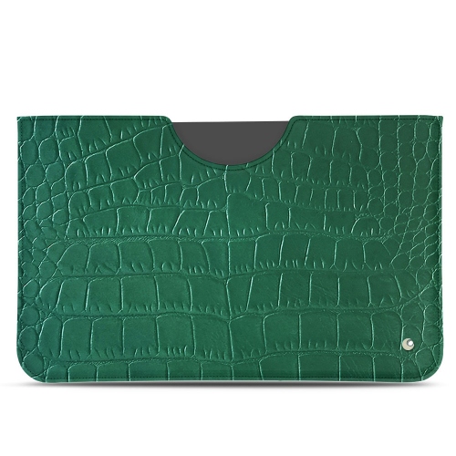 Apple iPad 10.2" (2019 / 2020 / 2021) leather sleeveCrocodile pino ( Pantone #173F35 ) 