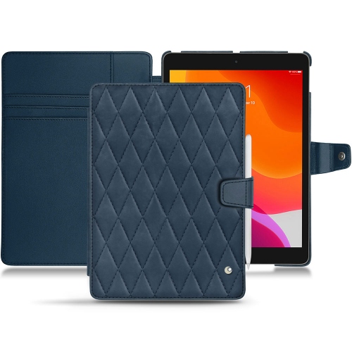 Apple iPad 10.2" (2019 / 2020 / 2021) leather caseJean vintage - Couture ( Pantone #2f414f  ) 