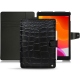Apple iPad 10.2" (2019) leather case - Crocodile nero