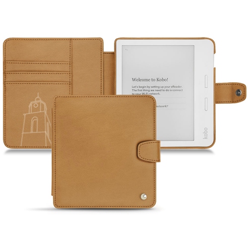 レザーケース Kobo Libra H2OCastan esparciate ( Pantone #824F2A )