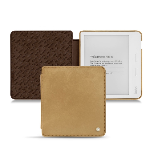 Lederschutzhülle Kobo Libra H2OSable vintage ( Pantone #9b7340 ) 