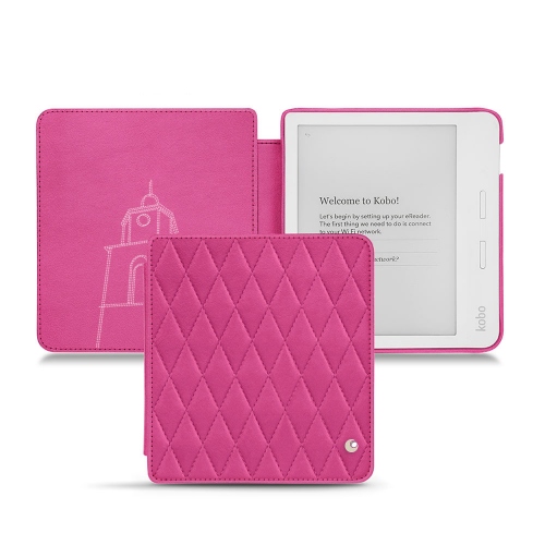 Housse cuir Kobo Libra H2ORose BB - Couture ( Pantone #DB599F )