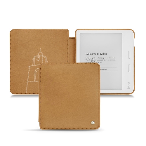 Custodia in pelle Kobo Libra H2OCastan esparciate ( Pantone #824F2A )