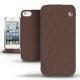 Housse cuir Apple iPhone 5  - Châtaigne - Couture ( Pantone 476C ) 