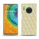 Coque cuir Huawei Mate 30 Pro - Beige - Couture ( Nappa - Pantone 7502C ) 