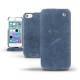 Housse cuir Apple iPhone 5S  - Jean vintage ( Roughtcut - Pantone 285U  ) 