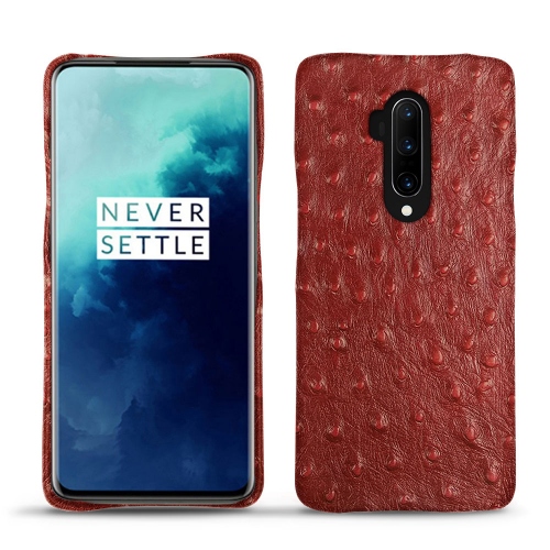 レザーケース OnePlus 7T ProAutruche ciliegia ( Pantone #a4343a ) 