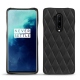OnePlus 7T Pro leather cover - Noir - Couture ( Nappa - Black ) 