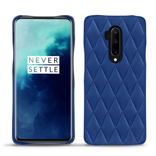 OnePlus 7T Pro leather covers and casesBleu océan - Couture ( Nappa - Pantone #15458a) 