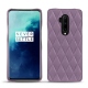 Coque cuir OnePlus 7T Pro - Lilas - Couture ( Nappa - Pantone 2645U ) 