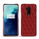 Coque cuir OnePlus 7T Pro - Tomate - Couture ( Pantone 187C ) 