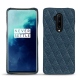 Coque cuir OnePlus 7T Pro - Indigo - Couture ( Pantone 303U ) 