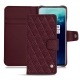 Capa em pele OnePlus 7T Pro - Lie de vin - Couture ( Pantone 5115C ) 
