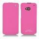 Custodia in pelle HTC One  - Rose fluo