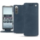 Sony Xperia 5 leather case - Jean vintage ( Roughtcut - Pantone 285U  ) 
