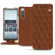 Housse cuir Sony Xperia 5 - Marron - Couture ( Nappa - Pantone 1615C ) 